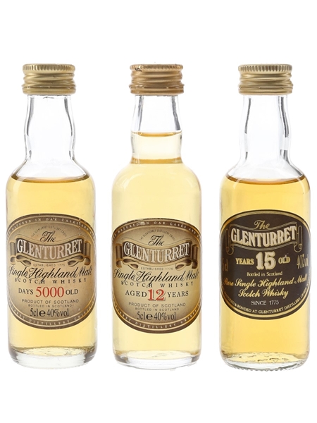 Glenturret 5000 Days Old, 12 & 15 Year Old  3 x 5cl / 40%