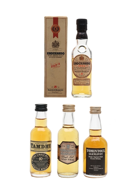 Knockando, Tamdhu, Tamnavulin & Tomintoul Bottled 1980s & 1990s 4 x 5cl / 40%