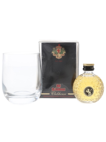 Old St Andrews Clubhouse Golf Ball Miniature With Tumbler  5cl / 40%