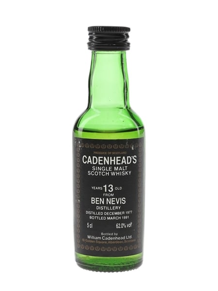 Ben Nevis 1977 13 Year Old Bottled 1991 - Cadenhead's 5cl / 62%