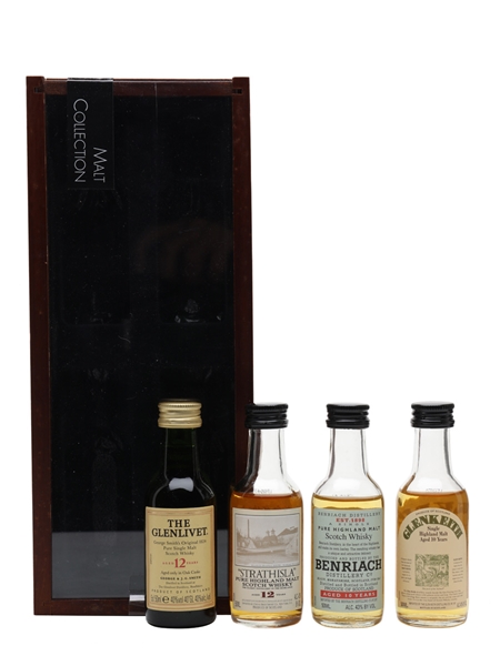 Speyside Malt Whisky Collection Glenlivet, Benriach, Strahisla, Glen Keith 4 x 5cl