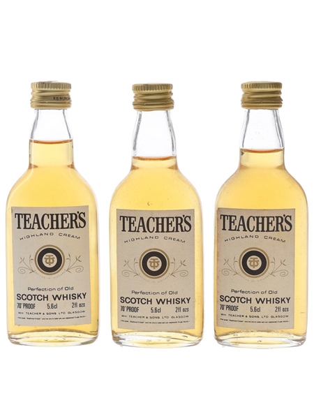 Teacher's Highland Cream Bottled 1970s 3 x 5.6cl / 40%