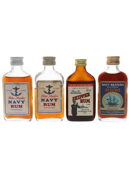 Assorted Demerara Rum Bottled 1960s & 1970s 4 x 5cl