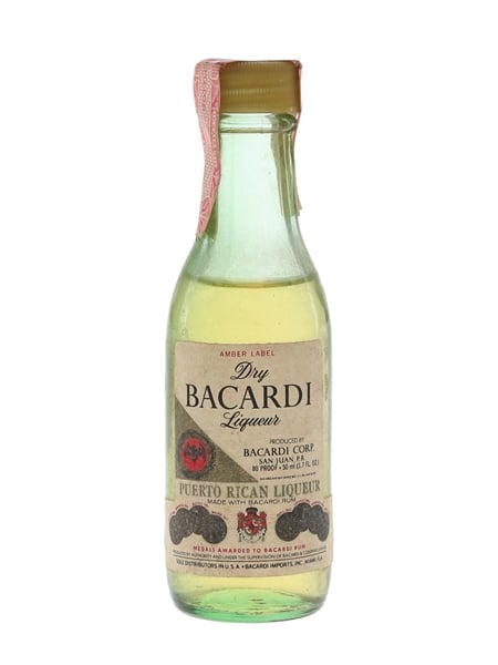 Bacardi Amber Label Dry Liqueur Bottled 1980s - Puerto Rico 5cl / 40%