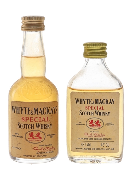 Whyte & Mackay Special Bottled 1970s & 1980s 2 x 5cl