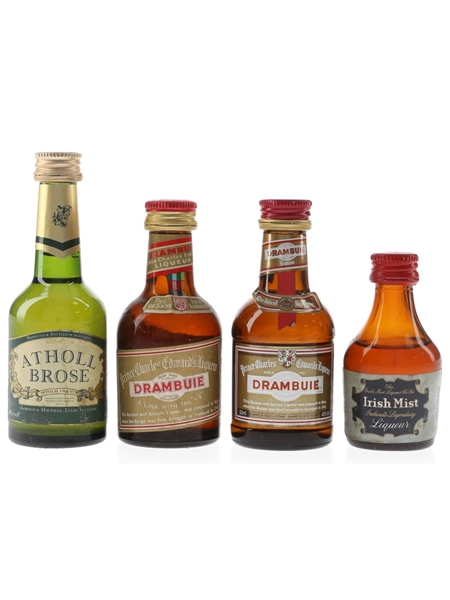 Atholl Brose, Drambuie & Irish Mist Bottled 1980s & 1990s 4 x 2.8cl-5cl