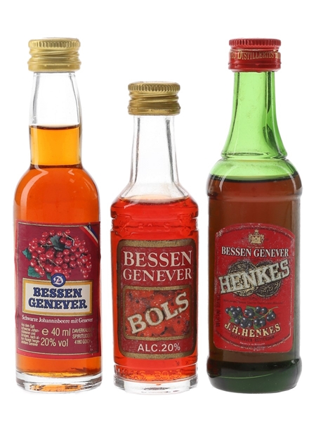 Bols, Henkes Bessen Genever  3 x 3cl-5cl