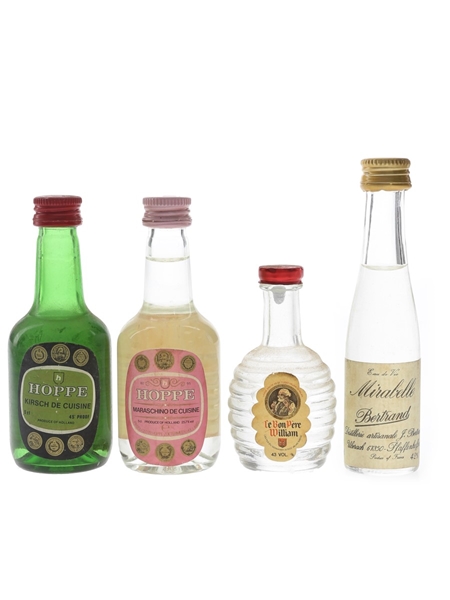 Assorted Eaux De Vie & Liqueurs Bertrand, Hoppe & Le Bon Pere William 4 x 3cl-5cl