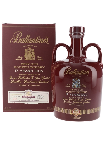 Ballantine's 17 Year Old Ceramic Decanter 60th Anniversary - Signatory Edition 75cl / 43%