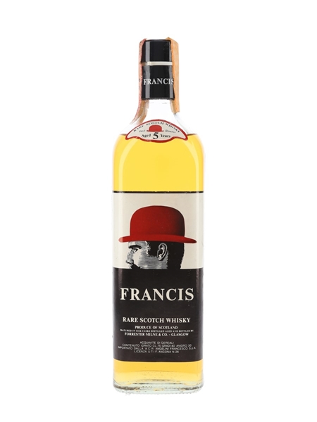 Francis Red Bowler 5 Year Old Bottled 1980s - Francesco Angelini 75cl / 40%