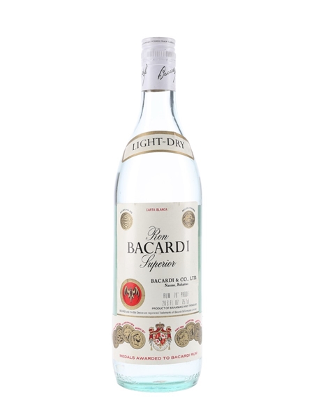 Bacardi Carta Blanca Bottled 1970s - Nassau, Bahamas 75.7cl / 40%