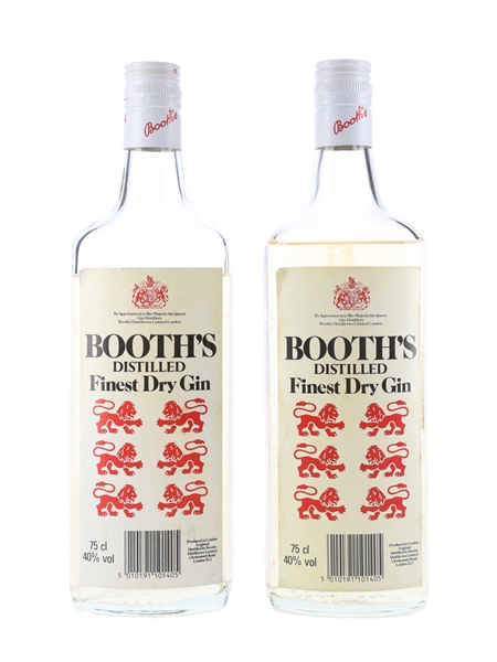 Booth's Finest Dry Gin Bottled 1980s 2 x 75cl / 40%