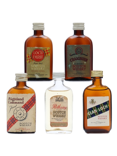 5 x Assorted Blended Scotch Whisky Miniature 