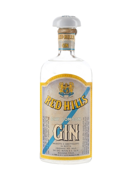 Red Hills Dry London Gin Bottled 1950s - Buton 75cl / 45%