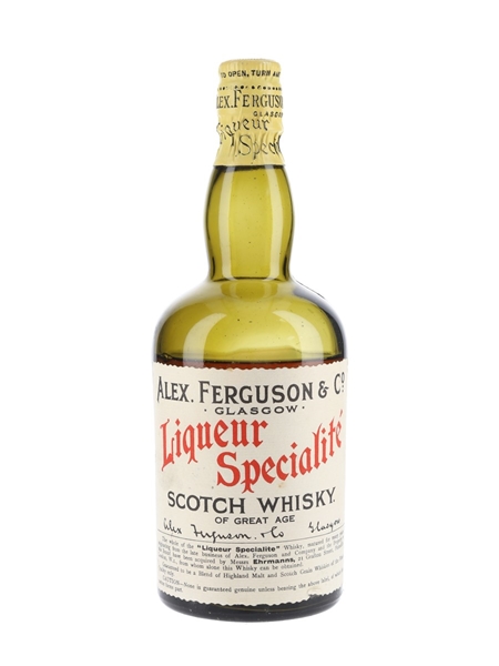 Alex Ferguson & Co Liqueur Specialite Scotch Whisky Bottled 1930s 75cl