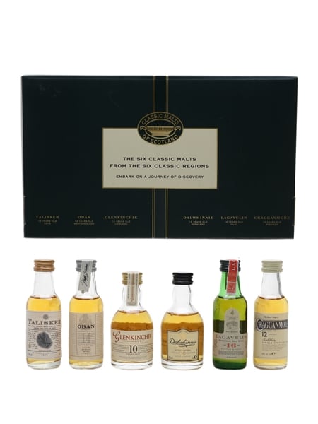 Classic Malts Of Scotland Miniatures Set Talisker, Oban, Glenkinchie, Dalwhinnie, Lagavulin & Cragganmore 6 x 5cl