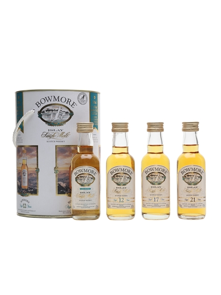 Bowmore Miniatures Collection Legend, 12, 17 & 21 Year Old Set 4 x 5cl / 43%