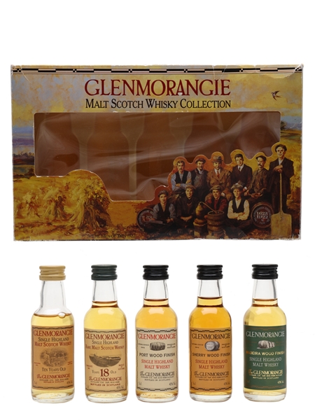 Glenmorangie Malt Whisky Collection 10 & 18 Year Old, Port, Sherry & Madeira Wood Finish 5 x 5cl / 43%