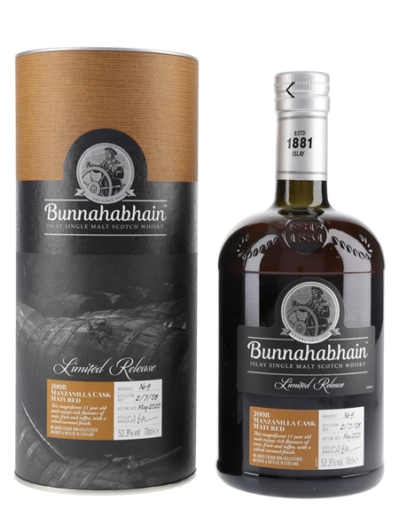 Bunnahabhain 2008 11 Year Old Bottled 2020 - Manzanilla Cask 70cl / 52.3%