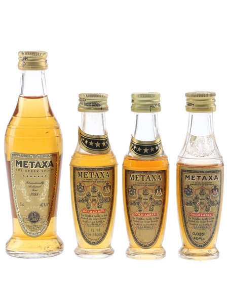 Metaxa Amphora & Gold Label  4 x 2.5cl-5cl / 40%