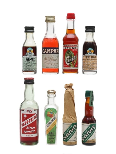 Assorted Bitter Liqueurs Incl. Campari, Fernet Branca & Cynar 5 x 2cl & 3 x 4cl