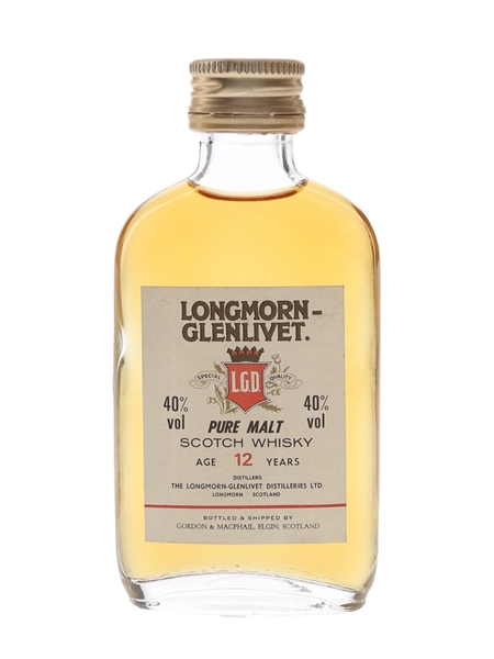 Longmorn Glenlivet 12 Year Old Bottled 1980s - Gordon & MacPhail 5cl / 40%