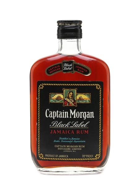 Captain Morgan Black Label Jamaica Rum Bottled 1970s 37.5cl