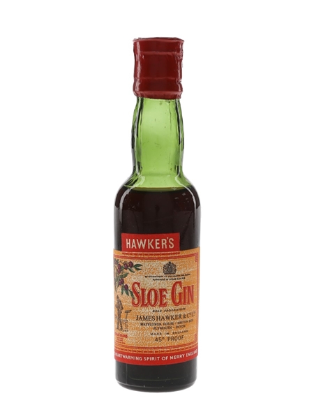 Hawker's Pedlar Brand Sloe Gin Bottled 1950s 5cl / 25%