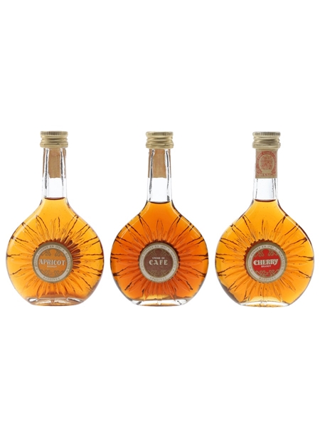 Bardinet Apricot Brandy, Creme De Cafe & Cherry Brandy  3 x 5cl