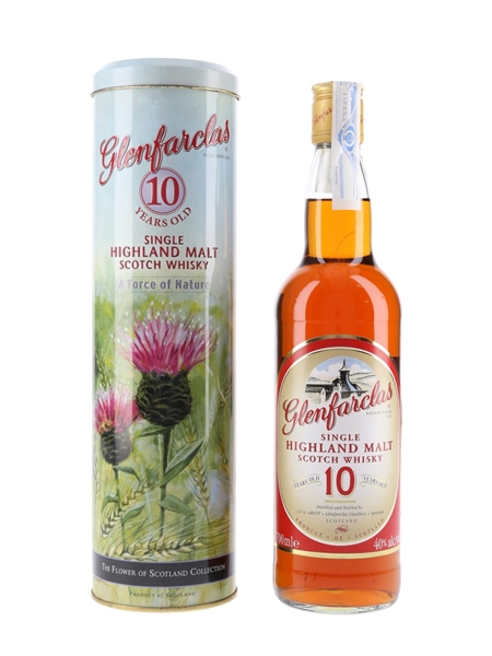 Glenfarclas 10 Year Old A Force Of Nature Bottled 2000s - Flower of Scotland Collection 70cl / 40%