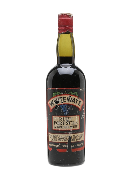 Whiteway's Ruby Port Style British Wine Bottled 1950s 75cl / 26.5%