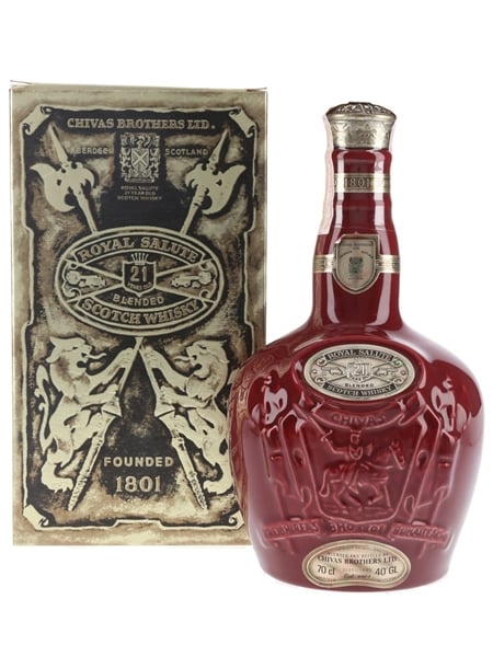 Royal Salute 21 Year Old Bottled 1990s - Red Wade Ceramic Decanter 70cl / 40%