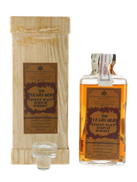 J & B 20 Year Old Finest Malt Bottled 1970s - Sileno 75.7cl / 43%