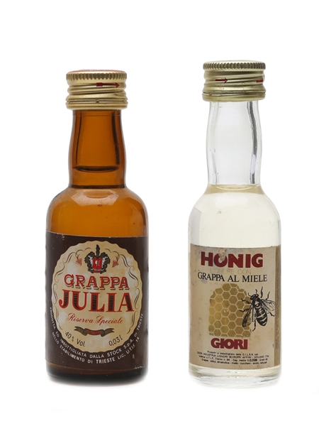 Grappa Al Miel & Grappa Julia Miniatures 2 x 3cl