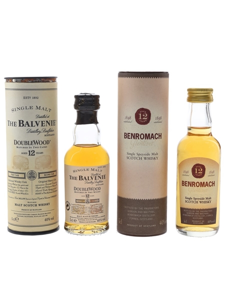 Balvenie & Benromach 12 Year Old Bottled 1990s 2 x 5cl / 40%