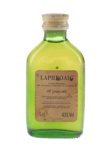 Laphroaig 10 Year Old Unblended Bottled 1980s 5cl / 43%