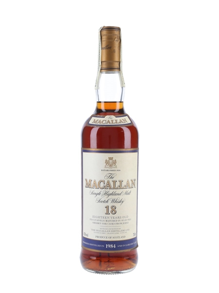 Macallan 18 Year Old Distilled 1984 And Earlier 70cl / 43%