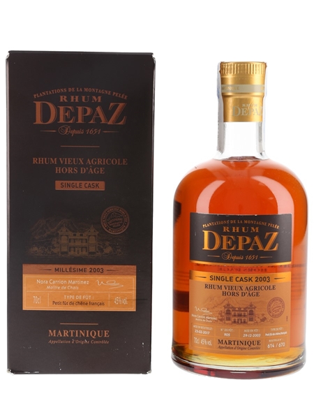 Depaz 2003 Hors D'Age Agricole Rhum Bottled 2017 - Single Cask 70cl / 45%