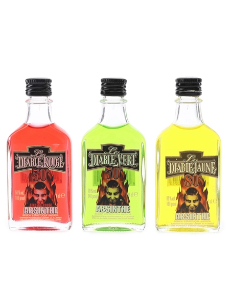 Le Diable Jaune, Rouge & Vert Absinthe  3 x 4cl