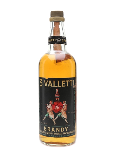 3 Valetti Brandy Bottled 1960s 100cl / 40%