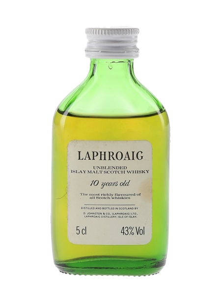 Laphroaig 10 Year Old Unblended Bottled 1980s 5cl / 43%