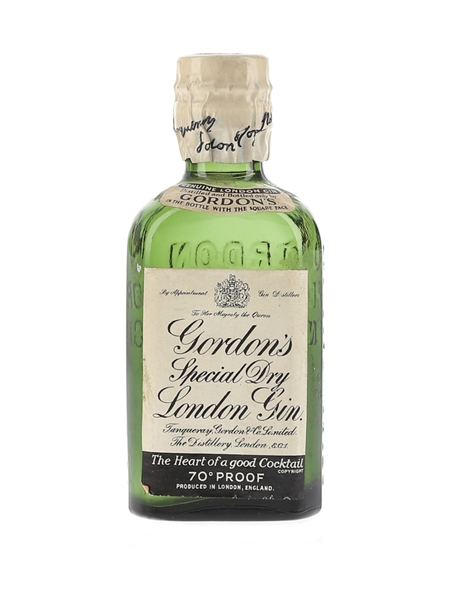 Gordon's Special Dry London Gin Spring Cap Bottled 1950s 5cl / 40%
