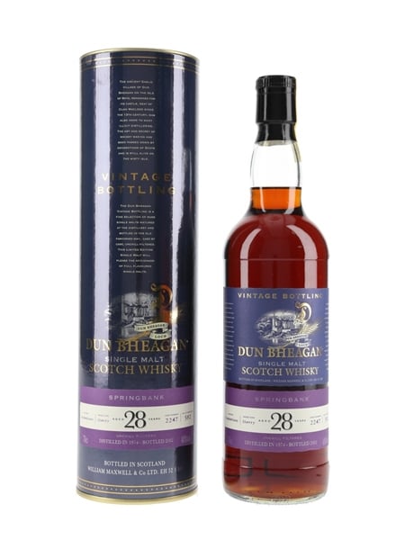 Springbank 1974 28 Year Old Sherry Cask 2247 Bottled 2002 - Dun Bheagan 70cl / 48%