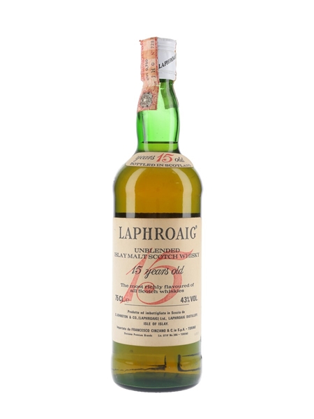 Laphroaig 15 Year Old Bottled 1980s - Cinzano 75cl / 43%