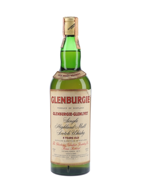 Glenburgie Glenlivet 5 Year Old Bottled 1970s - Soffiantino 75cl / 40%