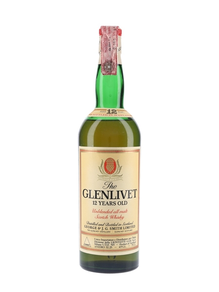 Glenlivet 12 Year Old Bottled 1970s - Giovinetti 75cl / 43%