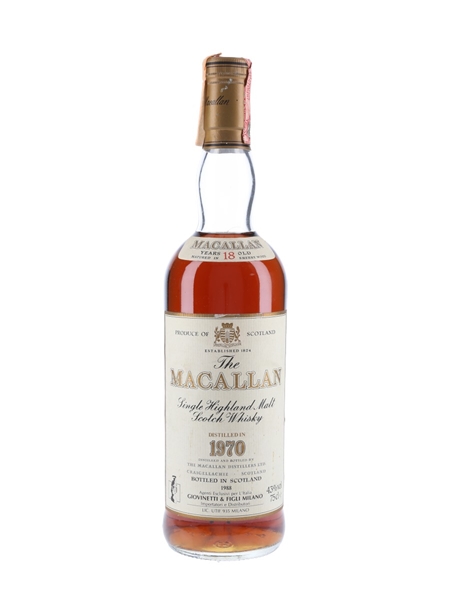 Macallan 1970 18 Year Old Bottled 1988 - Giovinetti 75cl / 43%