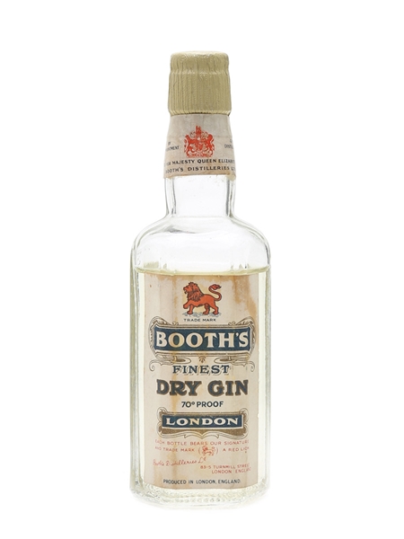 Booth's Finest Dry Gin Bottled 1950s 5cl / 40%