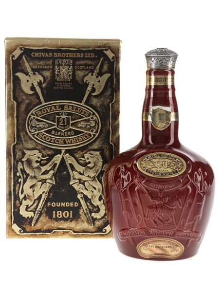 Royal Salute 21 Year Old Bottled 1980s - Red Wade Ceramic Decanter 75cl / 40%