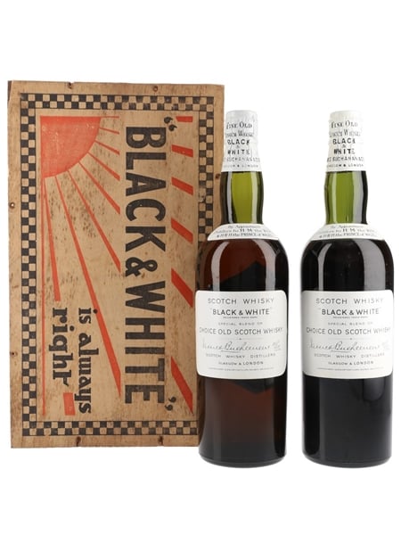 Buchanan's Black & White Spring Cap - The Real Christmas Spirit Bottled 1930s - Christmas Gift Box 2 x 75cl / 40%